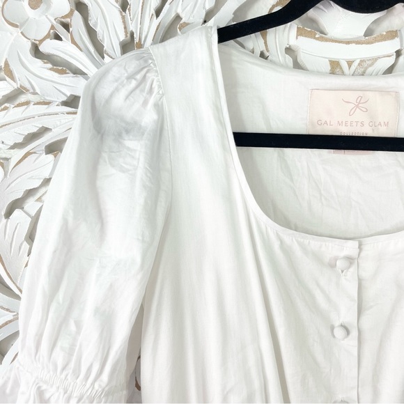 {Gal Meets Glam} Anthropologie Blakely White Cotton Ruffle Midi Dress, Size 2 - Picture 4 of 8